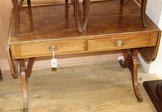 A Regency banded mahogany sofa table W.103cm (a.f.)
